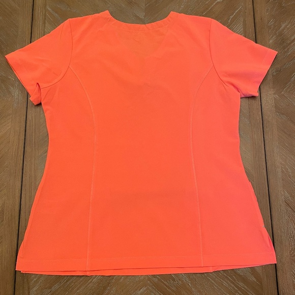 Scrubstar Scrub Top MEDIUM Zipper Neckline MELON - Picture 2 of 2